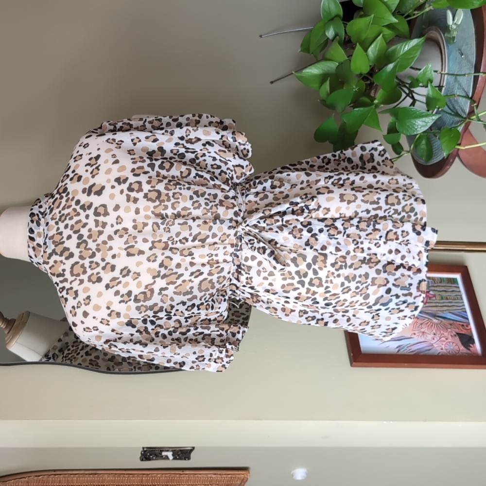 Apt. 9 Leopard Print Pleated Surplice Blouse 1X GUC - Picture 7 of 12